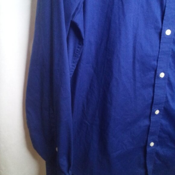 Izod Advantage Performance Mens M Button Up Shirt Long Sleeve Slim Fit Blue - Picture 9 of 14